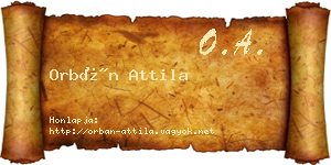 Orbán Attila névjegykártya